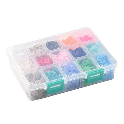 150G 15 Colors Handmade Polymer Clay Beads CLAY-JP0001-14-8mm-1
