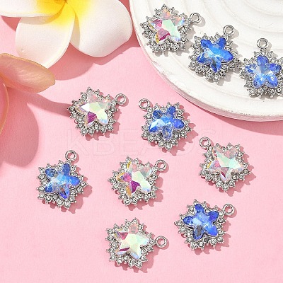 10Pcs 2 Colors Rack Plating Alloy with Rhinestone Pendants FIND-YW0006-90-1