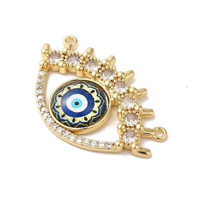 Rack Plating Brass Pave Clear Cubic Zirconia & Glass Pendants KK-G504-23G-01-1