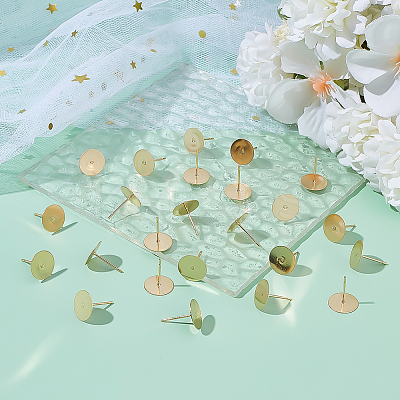 150Pcs 304 Stainless Steel Stud Earring Findings STAS-ME0001-46-1