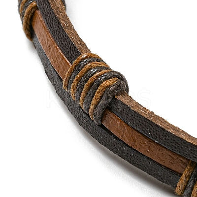 6Pcs 6 Style Adjustable Braided Imitation Leather Cord Bracelet Set BJEW-F458-09-1