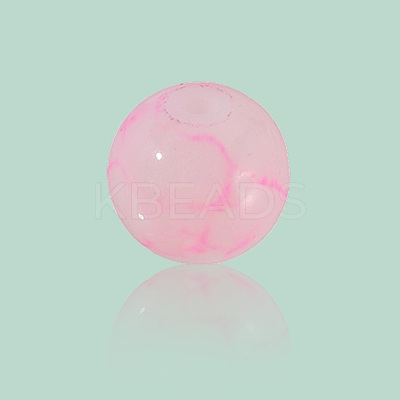 3Strands Baking Paint Glass Round Bead Strands DGLA-LT0001-02A-1