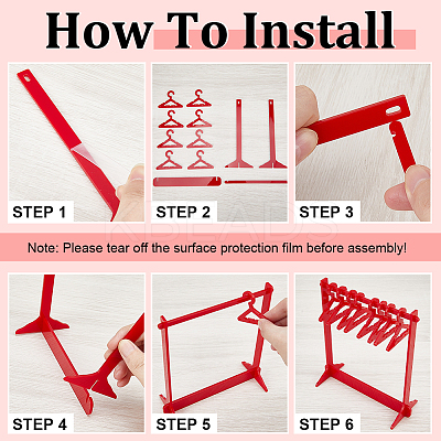 1 Set Coat Hanger Shaped Acrylic Earring Display Stands EDIS-CP0001-15A-1