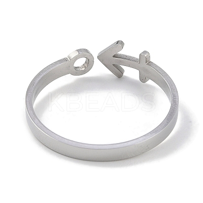 Non-Tarnish Constellations 304 Stainless Steel Open Cuff Ring for Women RJEW-L122-001P-07-1