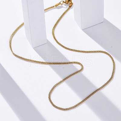 304 Stainless Steel Mesh Chain Necklaces for Women Men LS-NJEW-P321-01G-1