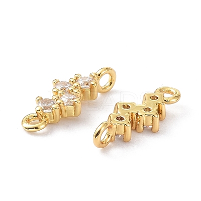 Eco-Friendly Brass Micro Pave Clear Cubic Zirconia Links Connectors X-ZIRC-C022-03G-1