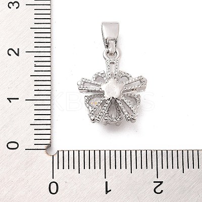 Rack Plating Brass Micro Pave Cubic Zirconia Pendants KK-M082-04B-P-1