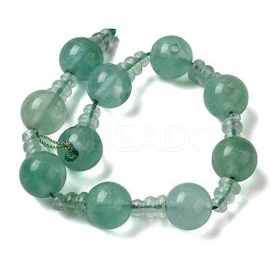 Natural Green Fluorite 3-Hole Guru Bead Strands G-K149-54-1