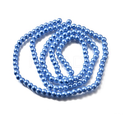 (Defective Closeout Sale) Baking Paint Pearlized Glass Pearl Beads Strands HY-XCP0001-19-1