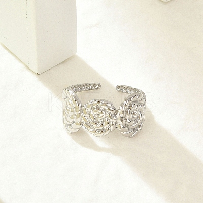 304 Stainless Steel Cuff Rings for Women RJEW-G338-22P-1