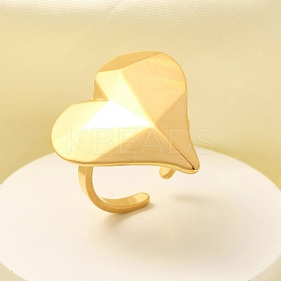 304 Stainless Steel Open Cuff Ring for Women RJEW-B109-03G-05-1
