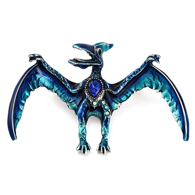 Pterosaurs Alloy Rhinestone Brooch JEWB-Z031-01AS-1
