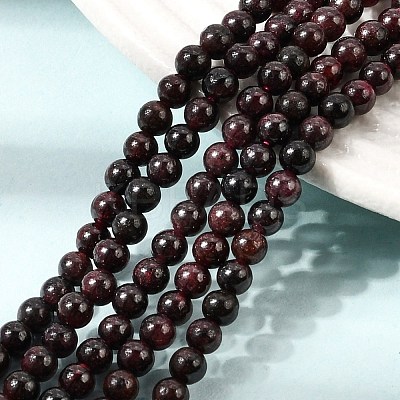 Natural Garnet Gemstone Bead Strands X-G-R263-4mm-1