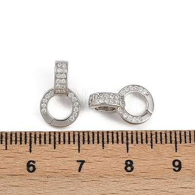 Rhodium Plated 925 Sterling Silver Micro Pave Clear Cubic Zirconia Enhancer Shortener Bails STER-H105-05P-1