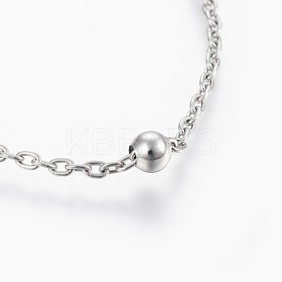 Tarnish Resistant 304 Stainless Steel Anklets AJEW-H013-02P-1