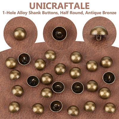 30Pcs 1-Hole Alloy Shank Buttons FIND-UN0002-82-1