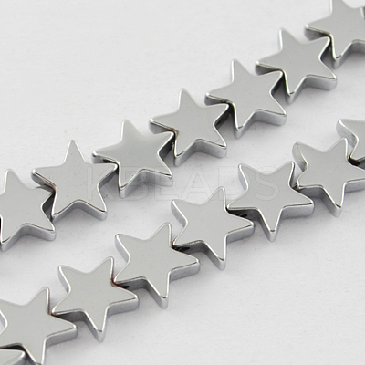 Non-magnetic Synthetic Hematite Beads Strands G-Q887-6x6mm-M-1