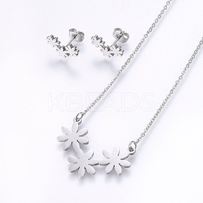 Tarnish Resistant 304 Stainless Steel Jewelry Sets SJEW-O090-02P-1