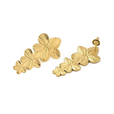 304 Stainless Steel Flower Stud Earrings for Women EJEW-U020-17G-1