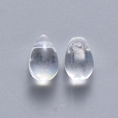 Transparent Spray Painted Glass Charms X-GLAA-R211-03-D07-1