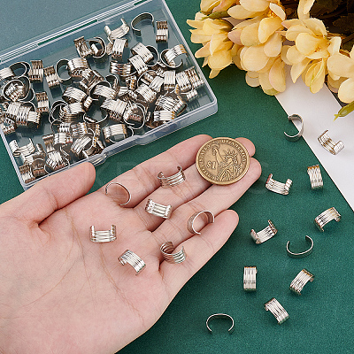 120Pcs Brass Folding Crimp Ends KK-PH0014-10P-1