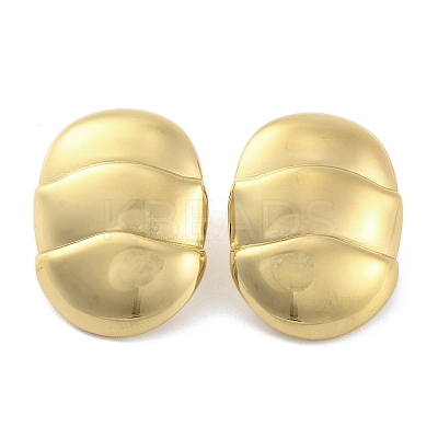Ion Plating(IP) 304 Stainless Steel Stud Earrings for Women EJEW-N054-22G-1