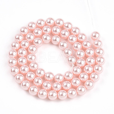 Baking Paint Pearlized Glass Pearl Bead Strands X-HY-N002-6mm-A10-1