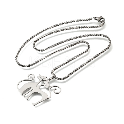 304 Stainless Steel Pendant Necklaces NJEW-P329-02P-1
