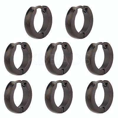 4 Pairs 304 Stainless Steel Chunky Huggie Hoop Earrings EJEW-UN0001-87-1