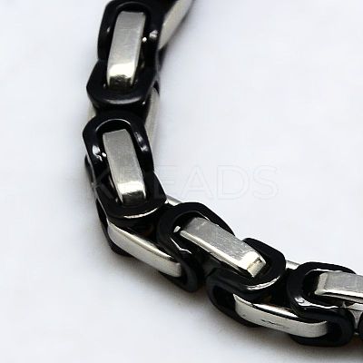 Men's Boys Byzantine Chain Necklaces Fashionable 201 Stainless Steel Necklaces NJEW-I008-48C-1