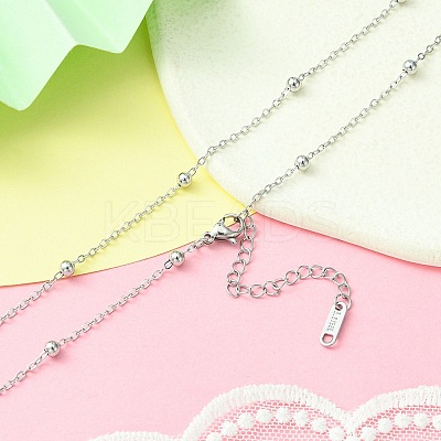 304 Stainless Steel Satellite Chain Necklace for Men Women NJEW-YW0001-09-1