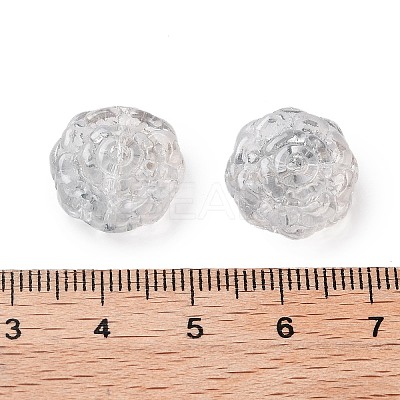 Spray Painted Transparent Glass Beads GLAA-D038-01D-1