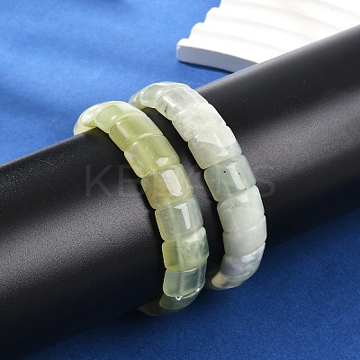 Natural New Jade Beaded Stretch Bracelets for Women Men BJEW-M049-08A-1