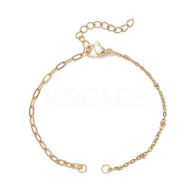 304 Stainless Steel Cable Chain Satellite Chain Bracelet Making AJEW-JB01515-02-1