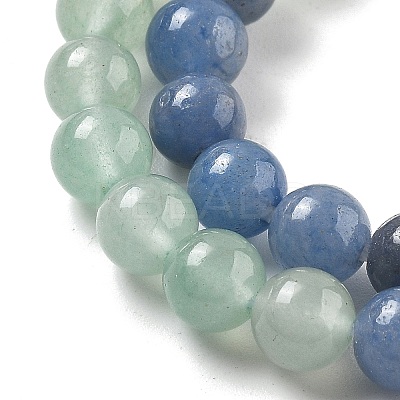 Natural Yellow/Green/Blue/Red Aventurine Beads Strands G-B095-A03-01-1