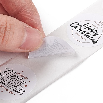 Christmas Round with Word Merry Christmas Roll Stickers LS-DIY-G061-08A-1
