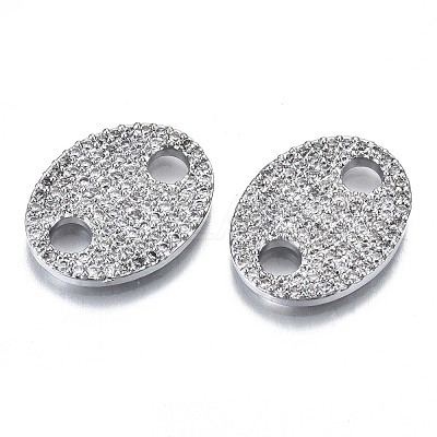 Brass Micro Pave Clear Cubic Zirconia Links Connectors KK-S061-87P-NR-1