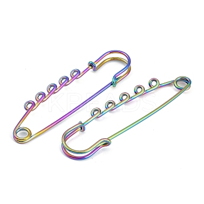 Ion Plating(IP) 304 Stainless Steel Safety Pins Brooch Findings STAS-K252-05C-RC-1