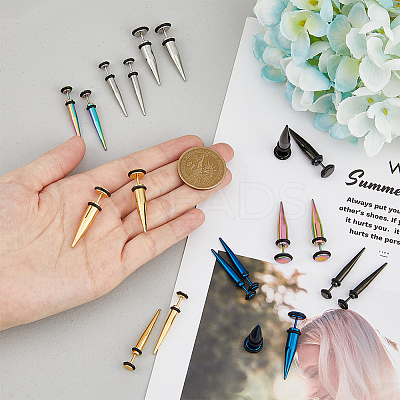 20Pcs 10 Colors Stainless Steel Ear Taper Stretcher EJEW-FI0001-69-1