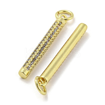 Rack Plating Brass Micro Pave Clear Cubic Zirconia Pendants KK-Q804-23G-1