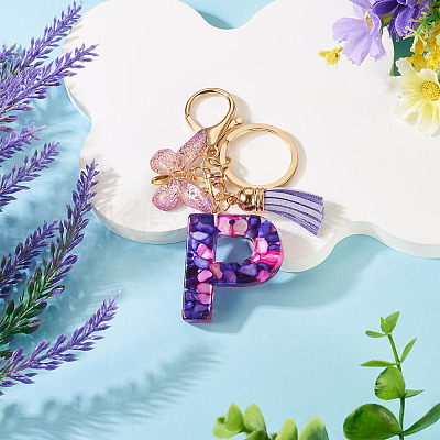 Resin Butterfly Pendant Keychains KEYC-TAC0034-03P-1