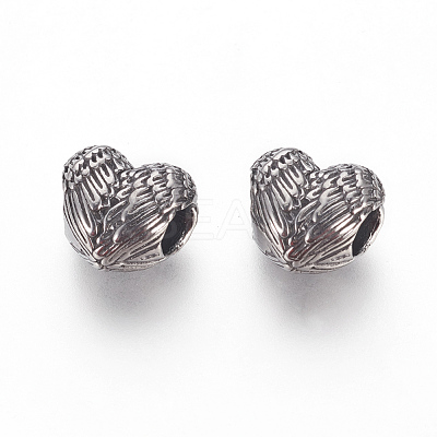 316 Surgical Stainless Steel European Beads STAS-F195-130AS-1