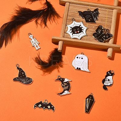 20Pcs 10 Styles Alloy Enamel Pendants ENAM-CJ0004-33-1
