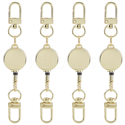 4Pcs Heavy Duty Alloy Retractable Keychain Clasps FIND-SC0016-49G-1