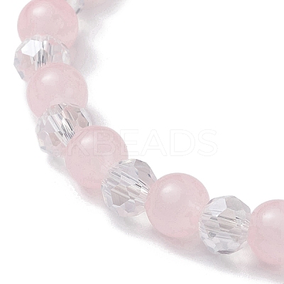 Glass Round Beaded Stretch Bracelets BJEW-JB09909-1