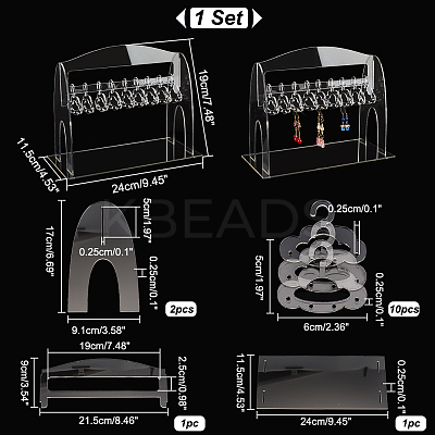 1 Set Acrylic Earring Hanging Display Stands EDIS-PH0001-45-1