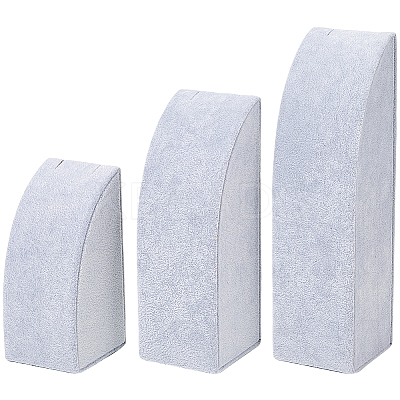 3Pcs 3 Sizes Vertical Wooden Covered with Velvet Necklace Display Stands NDIS-WH20001-03A-1