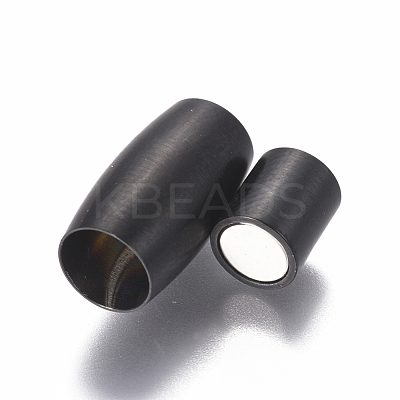 304 Stainless Steel Magnetic Clasps with Glue-in Ends STAS-F227-51A-B-1
