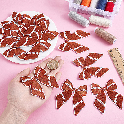 12Pcs Bowknot Embroidery Cloth Iron On/Sew On Patches DIY-HY0002-98-1