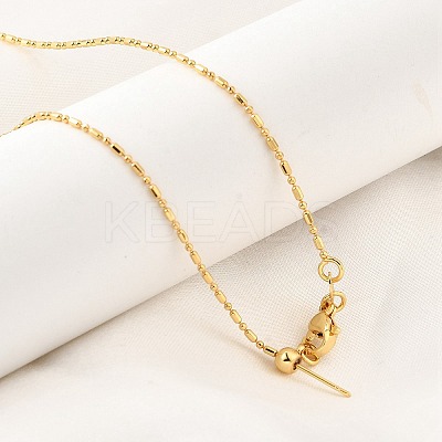 Brass Column Ball Chain Adjustable Slider Necklaces LS-NJEW-E157-04G-1
